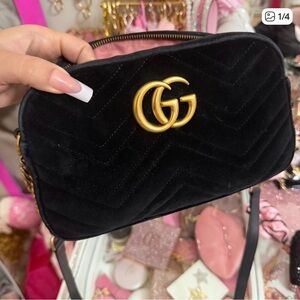 Authentic Gucci GG Marmont velvet crossbody bag